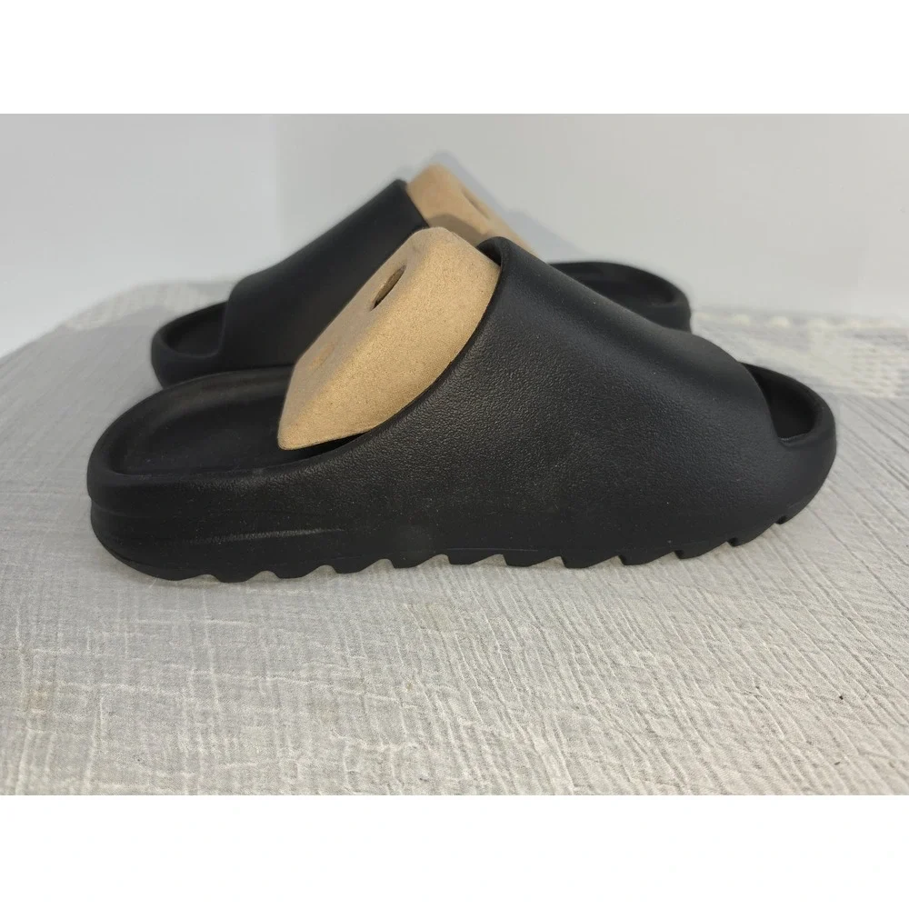 Mens Black Foam Slide Sandals Open Toe Platform Comfort Slides YS-01 Size 10US